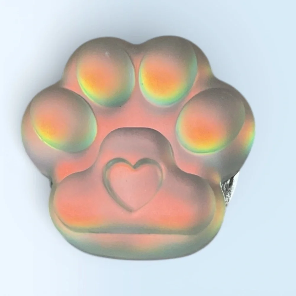 Iridescent Paw Print Brooch